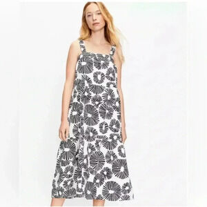 LOFT Women's Petite Firework Tiered Square Neck Midi Dress (Size XSP)